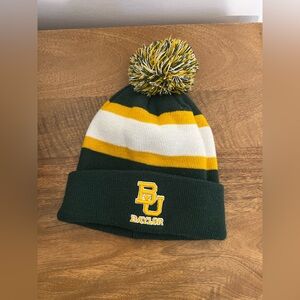 Baylor University Green and Yellow Pom-Pom Beanie